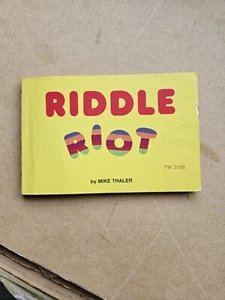 Rare 1975 Mike Thaler RIDDLE RIOT Very Nice  - Picture 1 of 3
