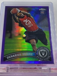 Denarius Moore 2011 Topps Chrome Rookie Card #33 Oakland Raiders Purple /499 - Picture 1 of 2