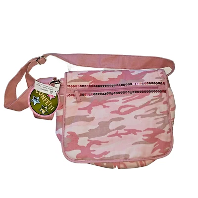 Bolso Mensajero Confeti Para Mujer Rosa Camuflaje Lentejuelas Lona Bolso de Hombro Foto 1 de 4