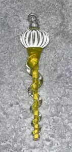 Adorno de Navidad amarillo hielo vidrio soplado - Imagen 1 de 5