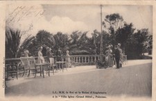 NP1924 - PALERMO - MAESTA INGLESI SULLA TERRAZZA VILLA IGIEA VIAGGIATA 1913