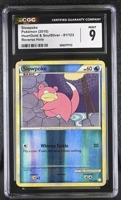 CGC 9 Slowpoke 81/123 Reverse Holo HeartGold & SoulSilver Pokémon Card - Image 1 of 2