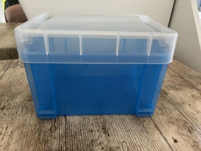 Really Useful 3L Plastic Storage Box With Lid 245x180x160mm blue - Image 1 of 4