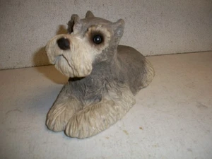 Vintage 1983 signierte Sandicast graue Schnauzer Figur von Sandra Brue sehr schwer - Bild 1 von 4