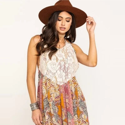 Free People Count Me In Trapeze Top in Floral Combo size Medium - Image 1 of 4