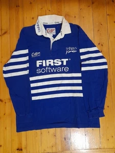Vintage 1998 Sale Sharks Cotton Traders Rugby Jersey Large - Picture 1 of 4