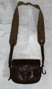 Antik Vintage Leder Canvas Patronentasche 50 Flinte Jagd Wildhüter Schießen - Bild 1 von 9