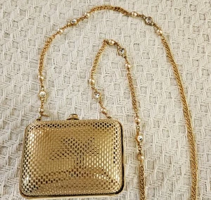 Echte St John goldfarbene Paletten Kette Clutch neu (andere) hergestellt in Italien - Bild 1 von 7