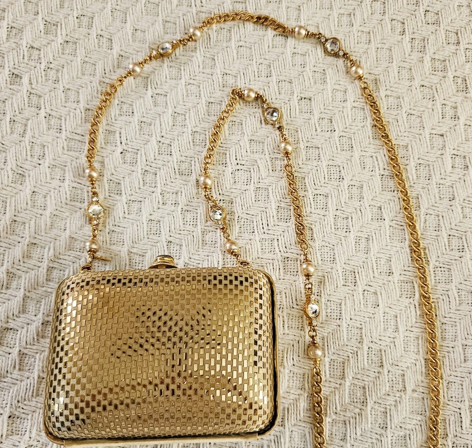 Auth St John Gold Tone Palettes Chain Clutch New ( Other) Made In Italy - Image 1 of 4