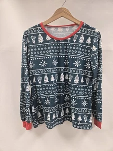 Holiday Pajama Set Womens Small Tree Print Long Sleeve Top Pants Cozy Sleepwear - Picture 1 of 18