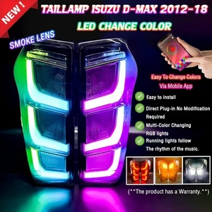 Pair Tail Lamp Rear Light RGB LED Smoke Lens 2024 Style For Isuzu D-Max 2012-18 - Picture 1 of 12