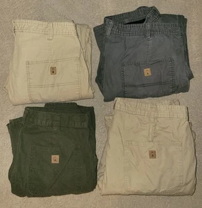 (4) Coleman Insulated Men’s Green Gray Khaki Carpenter Pants 36x32 Utility Work - Picture 1 of 9
