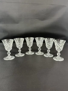 Vintage Set Of 6 Kosta Boda Tjugo Rut Crystal Cordial Shot Glass w/ Stems Sweden - Picture 1 of 24