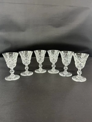 Vintage Set Of 6 Kosta Boda Tjugo Rut Crystal Cordial Shot Glass w/ Stems Sweden - Image 1 of 4