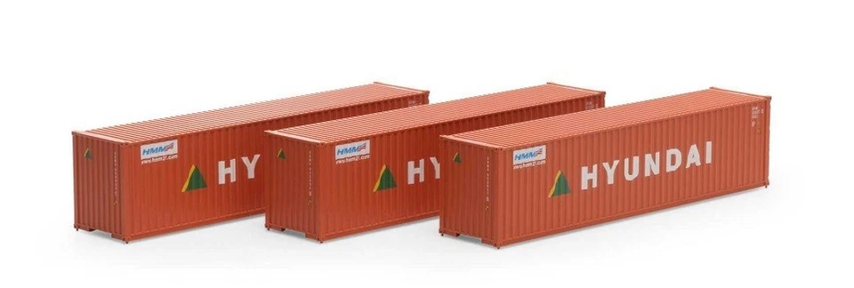 Athearn RTR HO 40' Corrugated Container, (3) Hyundai  # 28387 - Image 1 of 1