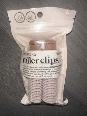 Clips de rodillos voluminizadores Kitsch rodillos para el cabello 2 piezas rosa herramienta de peinado sin calor Foto 1 de 4