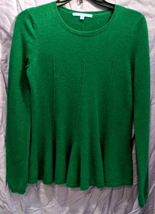 Antonio Melani 100% Cashmere Green Fit & Flare Crew neck Sweater Size S - Picture 1 of 9