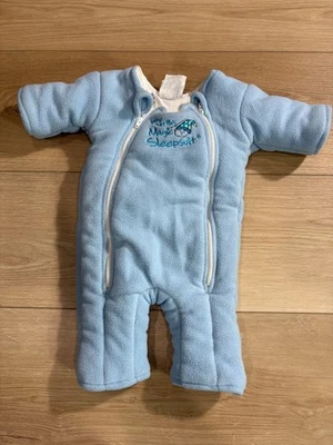 Pijama Baby Merlin's Magic pequeño 3-6 meses 12-18 libras azul polar invierno Foto 1 de 4