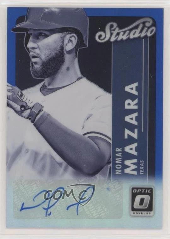 2017 Panini Donruss Optic Studio Signatures Blue Prizm /25 Nomar Mazara Auto - Image 1 of 2