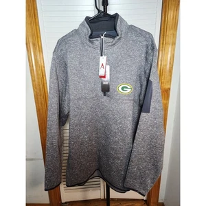 Green Bay Packers Men's XL Black 1/4 Zip Tribute Pullover NWT Antigua NFL - Picture 1 of 8