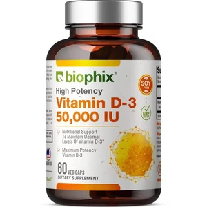 Biophix Vitamin D-3 50000 IU 60 Vcaps - Maximum High Potency - Picture 1 of 9