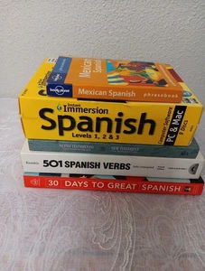 Lot Of 5 Learning Spanish Books & Computer Software - Picture 1 of 9