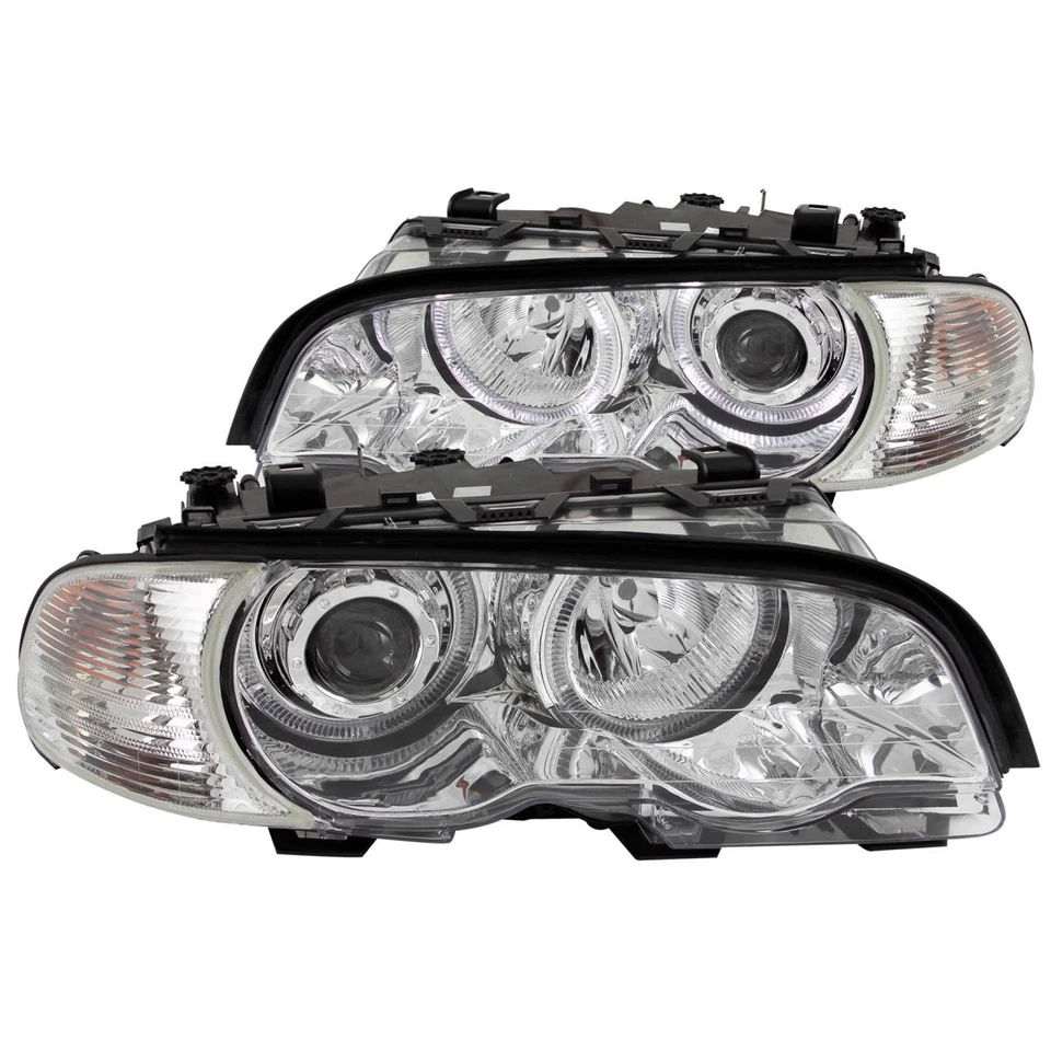 Anzo 121268 Headlamp For 2001-2003 BMW 330Ci Left & Right Halogen Chrome Housing Foto 1 de 3