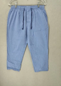 Peter Manning New York Men Pants 27L Blue Cotton Pull On Drawstring Sleepwear - Picture 1 of 20