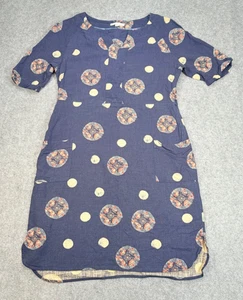 White Stuff Women's Short Sleeve Cotton Floral Jersey Dress Blue UK12 - Picture 1 of 13