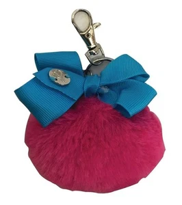 JoJo Siwa Faux Fur Pom Keychain w/Bow (Hot Pink) - Picture 1 of 2