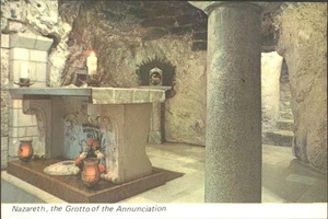 NAZARET, LA GRUTA DE LA ANUNCIACIÓN, Israel - POSTAL de colección - Imagen 1 de 2