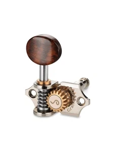 Genuine Schaller Germany 3x3 Nickel Grand Tune Tuners, Snakewood Buttons - Picture 1 of 2