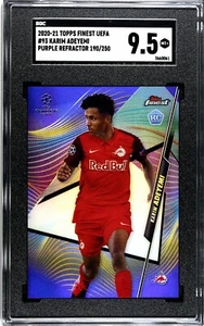 Topps Finest Karim Adeyemi 2019-20/250 Rookie RC Purple Refractor #93 Dortmond - Imagen 1 de 2