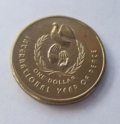 Australia 1986 - One Dollar Coin - International Year of Peace - Image 1 of 2
