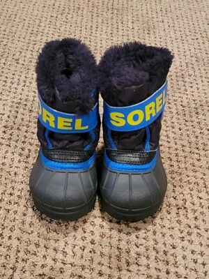 Botas de invierno Sorel Snow Commander de nailon para niños talla 4 negras impermeables NV1877-011 Foto 1 de 4