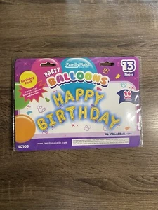 16 inch Air filled Foil Happy Birthday Balloon Banner Kit 13 pc set Gold - Picture 1 of 2