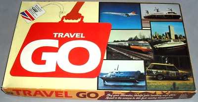 VINTAGE Travel Go Board Game Gibsons Family World Race Strategy 1980s COMPLETE - Image 1 of 4