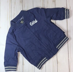 Oshkosh Bgosh Baby Boy Poplin Logo Bomber Jacket Blue Size - 3 Months - Picture 1 of 4