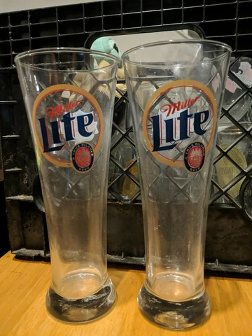 2 Miller Lite Super Bowl XXXIV 2000 NFL Football Collectible16oz.Tall Beer Glass Cover