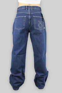 360 Threesixty Logo 5 Pocket Loose Baggy Fit Skate Jeans Stonewash Denim 90er - Bild 1 von 3