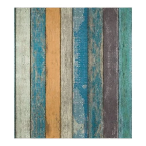 Self Adhesive Wallpaper - Distressed, Vintage Wood Grain - 17.7 in x 393.7 in - Picture 1 of 5
