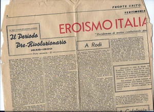 1944 FRONTE UNITO SOCIALISMO RODI CEFALONIA EROISMO ITALIANO ASSEDIO FIRENZE - Picture 1 of 2
