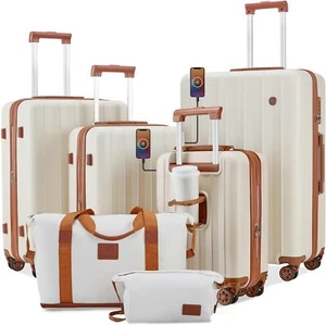 imiomo Luggage Sets 4 Piece Expandable Carry on Suitcase, Hardside with USB Port - Picture 1 of 7