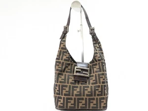 FENDI Zucca Mamma Baguette One Shoulder bag Canvas Purse Brown Authentic - Picture 1 of 24