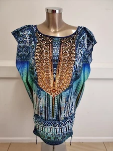 Sunflair 23835 grün und blau Print Cover Up Strandkleid Gr. 16 (81) - Bild 1 von 1