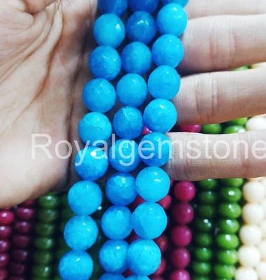 Collar Hecho a Mano Natural Sintético Azul Turquesa Rondelle Cuentas Suaves 14 pulgadas Foto 1 de 4