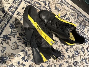 Fendi Flow Leather Sneakers Black Yellow  7E1392 Größe 41,5 (US 8 1/2) - Bild 1 von 5