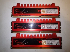 RIP JAWS RAM - LOT OF 3 G.SKILL F3-8500CL7Q 16GB-RL 4Gx4 PC3 8500 / TESTED - Picture 1 of 4
