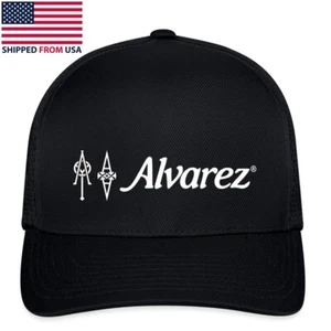 Baseballkappe Alvarez Gitarre Logo schwarz Größe verstellbar S/M L/XL - Bild 1 von 6