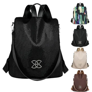 Women Anti-Theft Leather Backpack Retro Large-capacity Shoulder Bags Outdoor - Picture 1 of 17